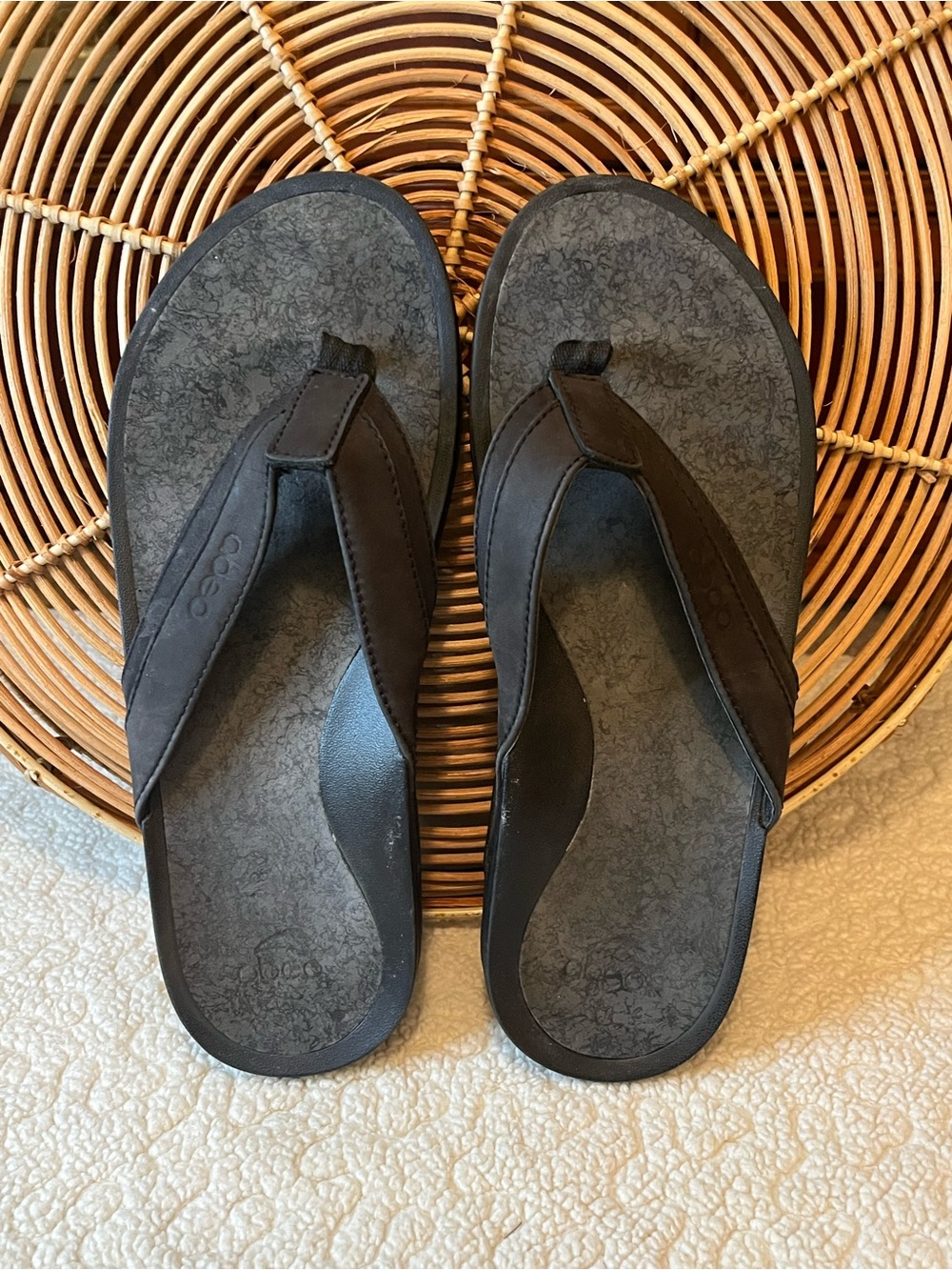 Abeo Men’s 11M Black Orthotic Flip Flop Sandals Comfort Thong Recovery